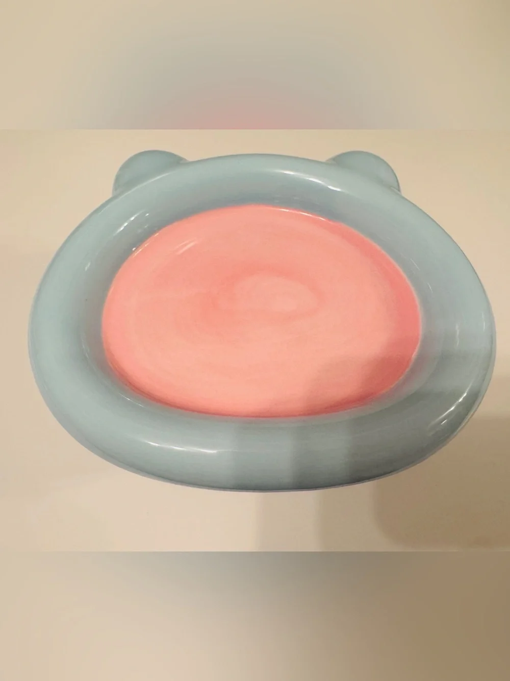 Ceramic Cat Bowl - Blue & Pink